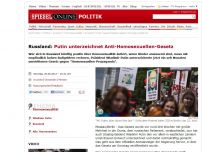 Bild zum Artikel: Russland: Putin unterzeichnet Anti-Homosexuellen-Gesetz