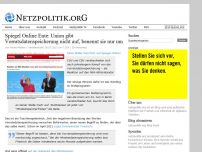 Bild zum Artikel: Spiegel Online Ente: Union gibt Vorratsdatenspeicherung nicht auf, benennt sie nur um