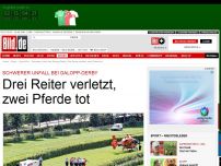 Bild zum Artikel: Schwerer Galopp-Unfall - Drei Reiter verletzt, zwei Pferde tot