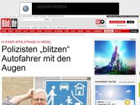 Bild zum Artikel: In einer Spielstraße in Wesel - Polizisten „blitzen“ Autofahrer mit den Augen