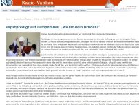 Bild zum Artikel: Papstpredigt auf Lampedusa: „Wo ist dein Bruder?“