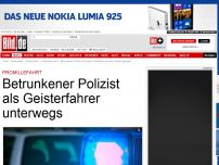 Bild zum Artikel: Promillefahrt - Betrunkener Polizist als Geisterfahrer unterwegs