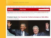 Bild zum Artikel: Präsident Gauck: Der Freund der Freiheit schweigt zur NSA-Affäre
