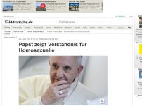 Bild zum Artikel: Katholische Kirche: Papst zeigt erstaunlich viel Verständnis für Homosexuelle