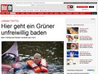 Bild zum Artikel: Jürgen Trittin - Hier geht ein Grüner unfreiwillig baden