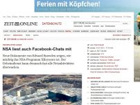 Bild zum Artikel: Snowden-Enthüllungen: 
			  NSA liest auch Facebook-Chats mit