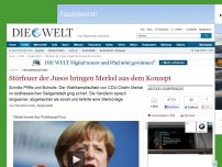 Bild zum Artikel: CDU-Wahlkampf-Start: Störfeuer der Jusos bringen Merkel aus dem Konzept