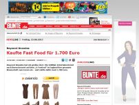 Bild zum Artikel: Beyoncé Knowles: Kaufte Fast Food für 1.700 Euro