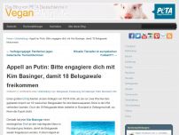Bild zum Artikel: Appell an Putin: Bitte engagiere dich mit Kim Basinger, damit 18 Belugawale freikommen