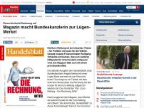 Bild zum Artikel: Pinocchio tischt Rechnung auf - Magazin macht Kanzlerin zur Lügen-Merkel
