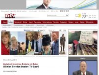 Bild zum Artikel: Merkel mit Schminke, Brüderle mit Butter: Wählen Sie den besten TV-Spot!