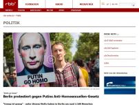 Bild zum Artikel: Berlin protestiert gegen Putins Anti-Homosexuellen-Gesetz