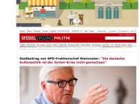 Bild zum Artikel: Gastbeitrag von SPD-Fraktionschef Steinmeier: 'Die deutsche Außenpolitik ist der Syrien-Krise nicht gewachsen'