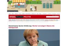 Bild zum Artikel: Gemeinsame Syrien-Erklärung: Merkel verweigert Obama die Gefolgschaft