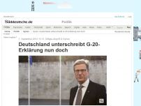 Bild zum Artikel: Giftgas-Angriff in Syrien: Deutschland unterschreibt G-20-Erklärung nun doch