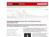 Bild zum Artikel: Umstrittenes Magazin-Cover: SPD verteidigt Steinbrücks Stinkefinger-Pose
