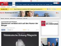 Bild zum Artikel: „Interview ohne Worte“ - Steinbrück zeigt seinen Kritkern den Stinkefinger