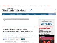 Bild zum Artikel: Urteil: Öffentlichkeit darf Abgeordnete nicht kontrollieren