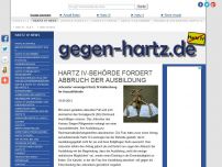Bild zum Artikel: Hartz IV-Behörde fordert Abbruch der Ausbildung