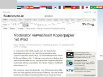 Bild zum Artikel: Panne bei BBC: Moderator verwechselt Kopierpapier mit iPad