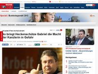Bild zum Artikel: Um jeden Preis ins Kanzleramt - Heckenschütze Gabriel: So bringt der SPD-Chef die Macht der Kanzlerin in Gefahr
