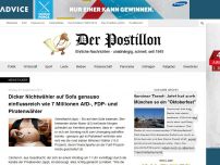 Bild zum Artikel: Dicker Nichtwähler auf Sofa genauso einflussreich wie 7 Millionen AfD-, FDP- und Piratenwähler