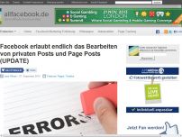 Bild zum Artikel: Facebook erlaubt endlich das Bearbeiten von privaten Posts