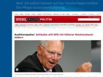 Bild zum Artikel: Koalitionspoker: Schäuble will SPD mit höherer Reichensteuer ködern