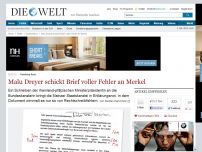 Bild zum Artikel: Peinliche Post: Malu Dreyer schickt Brief voller Fehler an Merkel
