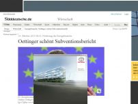 Bild zum Artikel: Förderung der Energiebranche: Oettinger schönt Subventionsbericht