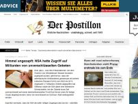 Bild zum Artikel: Himmel angezapft: NSA hatte Zugriff auf Milliarden von unverschlüsselten Gebeten