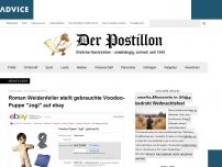 Bild zum Artikel: Roman Weidenfeller stellt gebrauchte Voodoo-Puppe 'Jogi' auf ebay