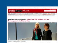 Bild zum Artikel: Koalitionsverhandlungen: Union und SPD einigen sich auf Frauenquote in Aufsichtsräten