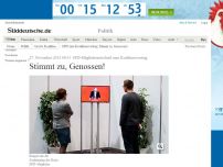 Bild zum Artikel: SPD-Mitgliederentscheid zum Koalitionsvertrag: Stimmt zu, Genossen!