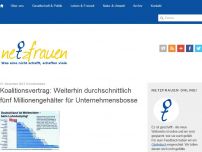 Bild zum Artikel: Koalitionsvertrag: weiterhin durchschnittlich fünf Millionengehälter für Unternehmensbosse