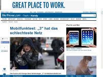 Bild zum Artikel: Mobilfunktest: 3' hat das schlechteste Netz