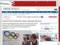 Bild zum Artikel: Winterspiele: Gauck erntet Kritik für seinen Olympia-Boykott