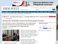 Bild zum Artikel: SPD-Reisediplomatie: Alt-Kanzler Schmidt wettert bei Putin gegen Europa
