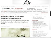 Bild zum Artikel: Altkanzler Schmidt fordert Stopp deutscher Rüstungsexporte