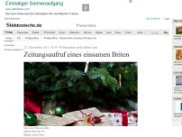 Bild zum Artikel: Weihnachten nicht alleine sein: Zeitungsaufruf eines einsamen Briten