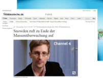 Bild zum Artikel: TV-Weihnachtsbotschaft des NSA-Whistleblowers: Snowden ruft zu Ende der Massenüberwachung auf