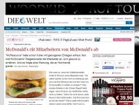 Bild zum Artikel: Ungesunde Ernährung: McDonald's rät Mitarbeitern von McDonald's ab