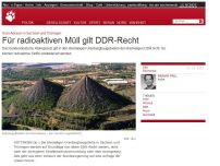 Bild zum Artikel: Uran-Abraum in Sachsen und Thüringen: Für radioaktiven Müll gilt DDR-Recht