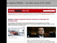 Bild zum Artikel: Serbien: Regierungschef kritisiert deutsche Leistungen für Asylbewerber