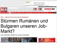 Bild zum Artikel: Ab 1. Januar - Stürmen Rumänen und Bulgaren unsere Jobs?