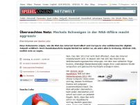 Bild zum Artikel: S.P.O.N. - Die Mensch-Maschine: Merkels Schweigen in der NSA-Affäre macht aggressiv