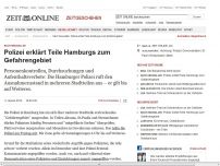 Bild zum Artikel: Nach Krawallen: 
			  Polizei erklärt Teile Hamburgs zum Gefahrengebiet