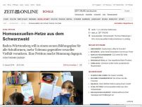 Bild zum Artikel: Schul-Petition: 
			  Homosexuellen-Hetze aus dem Schwarzwald