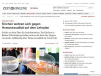 Bild zum Artikel: Baden-Württemberg: 
			  Kirchen wehren sich gegen Homosexualität auf dem Lehrplan
