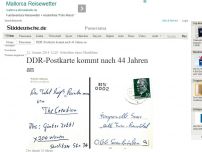 Bild zum Artikel: Schreiben eines Musikfans: DDR-Postkarte kommt nach 44 Jahren an